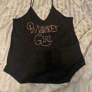 Shyanne Whiskey Girl Black Cami Tank Top XXL Western Country Graphic